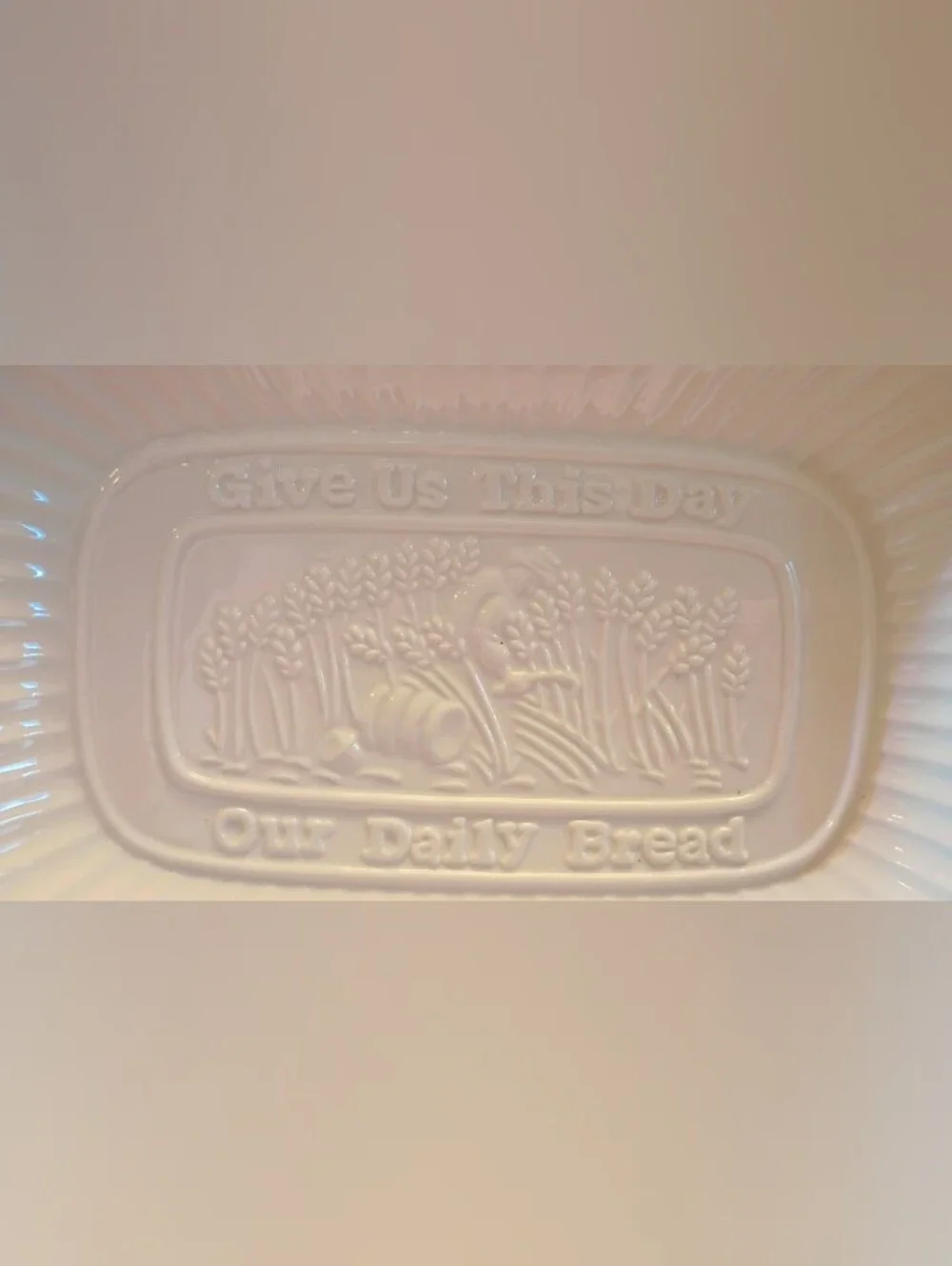 Siena by Godinger GIVE US THIS DAY OUR DAILY BREAD Embossed Serving Dish